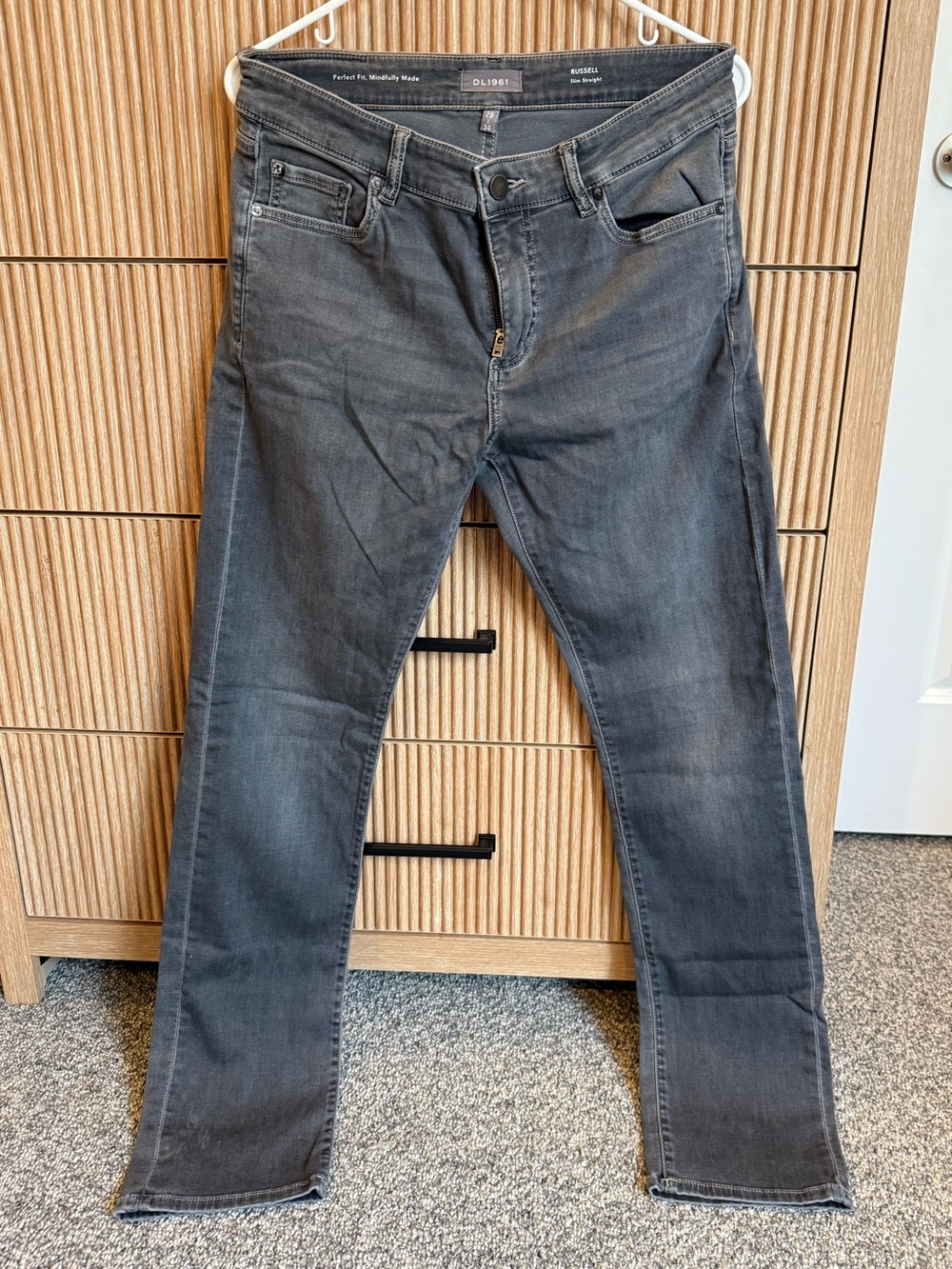 DL1961 Men’s Slim Straight Jeans in Dark Gray